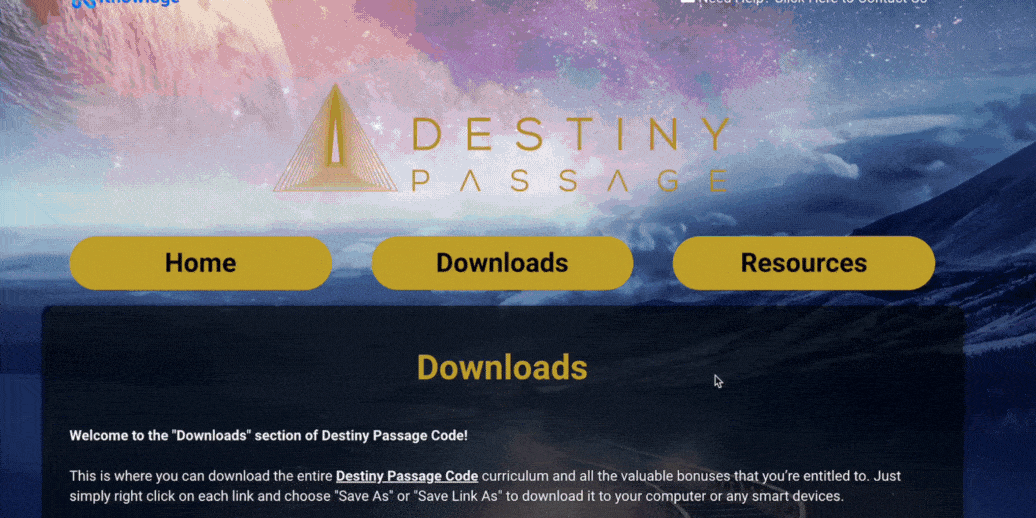 Destiny Passage Code-Content-Walkthrough